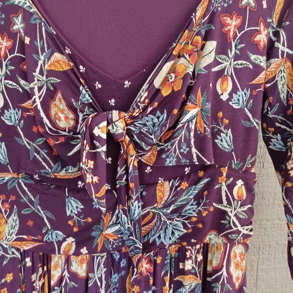 Anthropologie Maeve Women Beloved Floral Dress Size S Feminine Stretch Tie Front - Picture 5 of 16